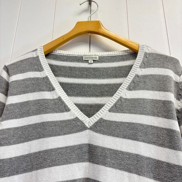 Vintage Boston Proper Striped Box Sweater Women Medium Preppy‎ Hipster Coastal - Picture 2 of 9